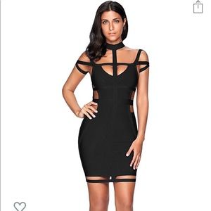 Off the shoulder, cut-out bandage bodycon dress